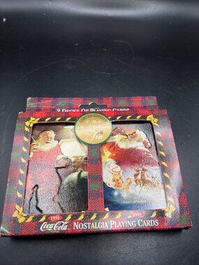Coca-Cola Nostalgia Playing Cards Vintage Collectible Tin Limited Edition Xmas